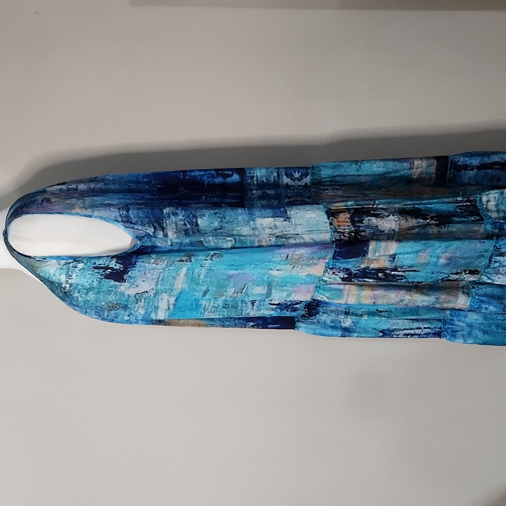 Nwt Johnny Was Mint Tiered Silk Maxi Dress - Picture 7 of 15